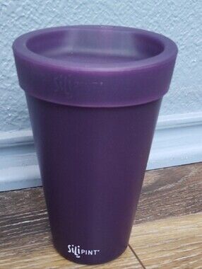 NWOT RETIRED SILIPINT 16 oz Coffee Tumbler Pint Purple Haze